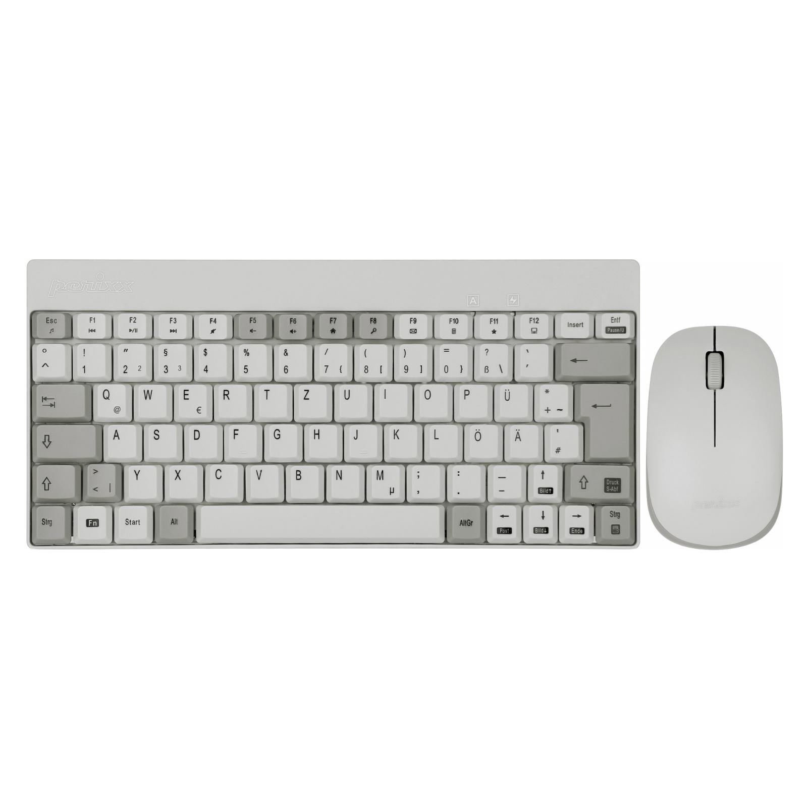 Perixx PERIDUO-712 DE M, Mini Tastatur und Maus Set, schnurlos, retro (DE, Kabellos) (PERIDUO-712 DE M)
