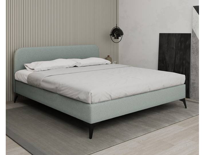 MAVILO 180x200cm, Polsterbett, Doppelbett, Stoff Blau - Raven 80