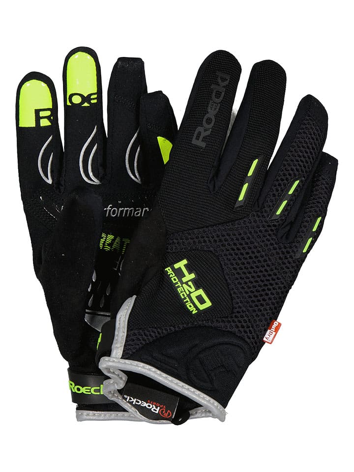 Roeckl Fahrradhandschuhe in Schwarz/ Gelb - 7,5