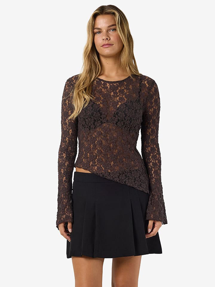 Noisy may Longsleeve "Miriam" in Dunkelbraun - S