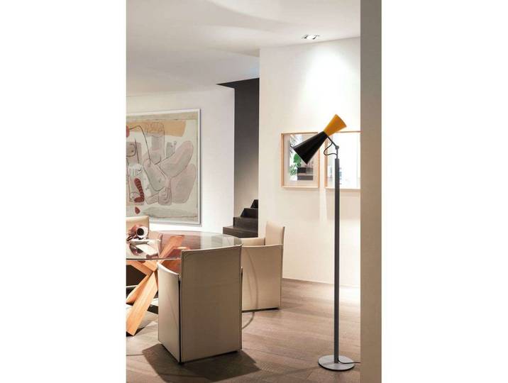Parliament Stehleuchte Black/Yellow - Nemo Lighting - Wohnzimmer - Vintage - Metall