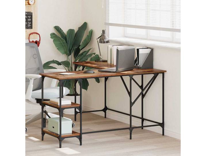 vidaXL Schreibtisch Altholz 139 x 139 x 75 cm Holzwerkstoff