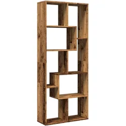 vidaXL Raumteiler-Bücherregal Altholz-Optik 67x25x161,5 cm