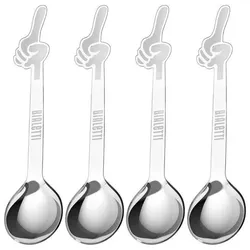 Bialetti Omino 4er Espresso-Löffel-Set - Edelstahl - silber