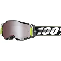 100%, Unisex, Sportbrille, Goggles Armega HiPER RACR - Mirror Silver Lens (Black, Weiss, Silber), Mehrfarbig, Silber, Schwarz