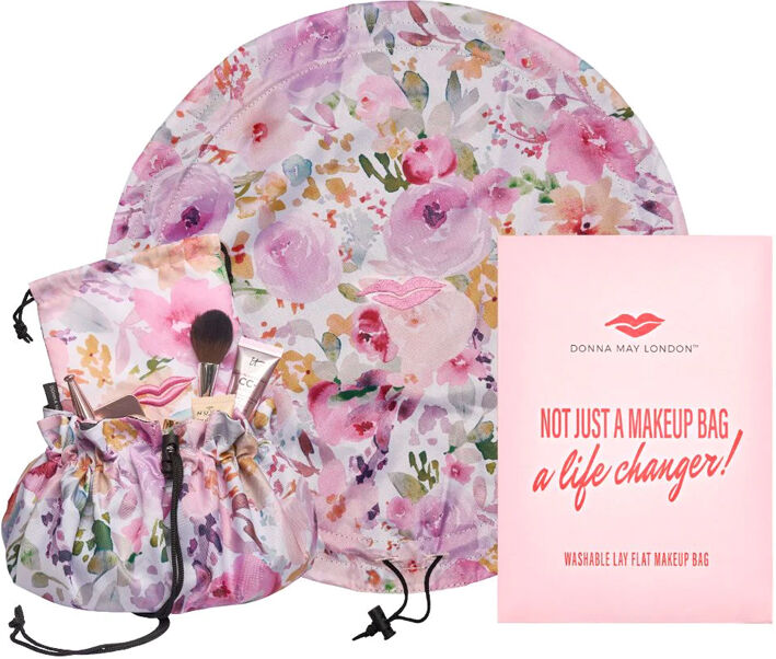 Donna May London Lay Flat Washable Makeup Bag Vintage Floral