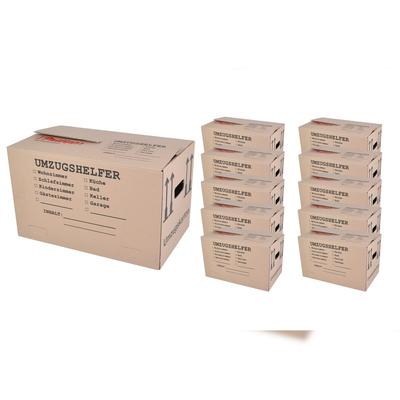 Umzugskarton 10 Stück bedruckt 59x34x35cm Traglast bis 30kg Aufbewahrung Kiste