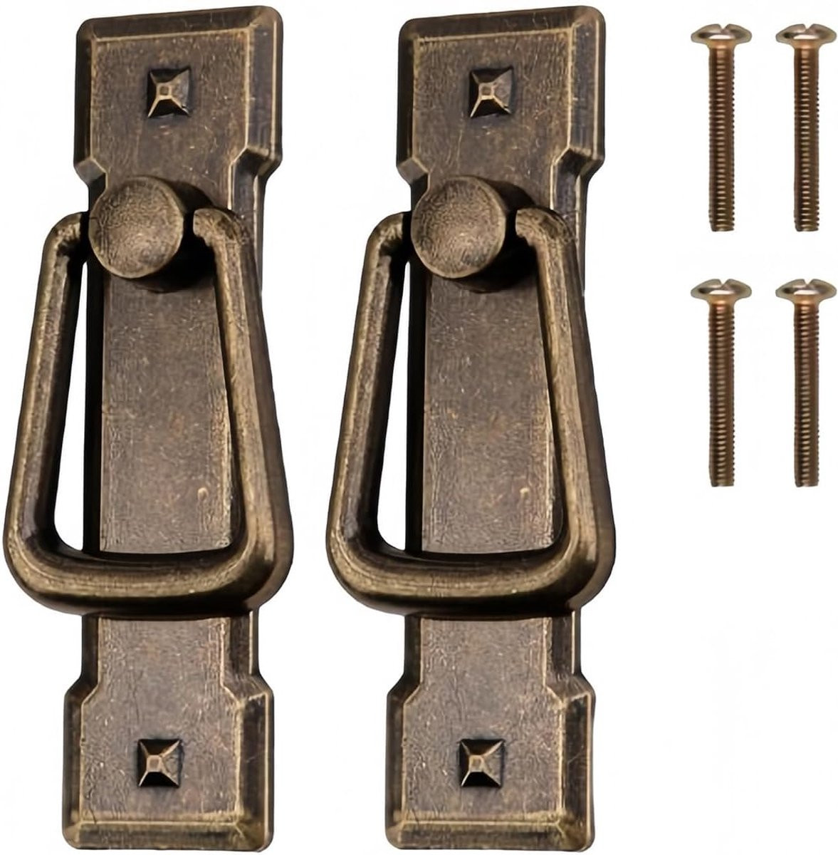 Vintage deurknoppen in antique bronze - 2 stuks