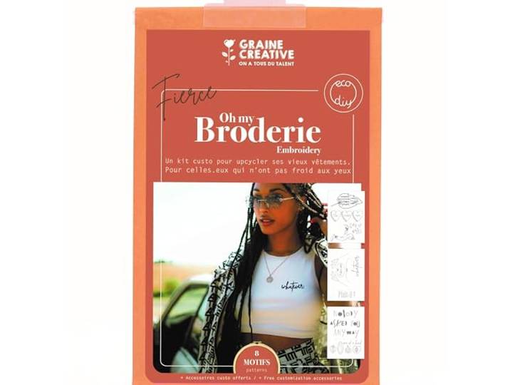 Graine Creative borduurset kleding upcycling Fierce - creatieve hobby
