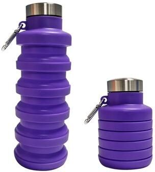 Inspire Essentials Collapsible Silicone Water Bottle BPA Free Foldable Travel Water Bottle 7