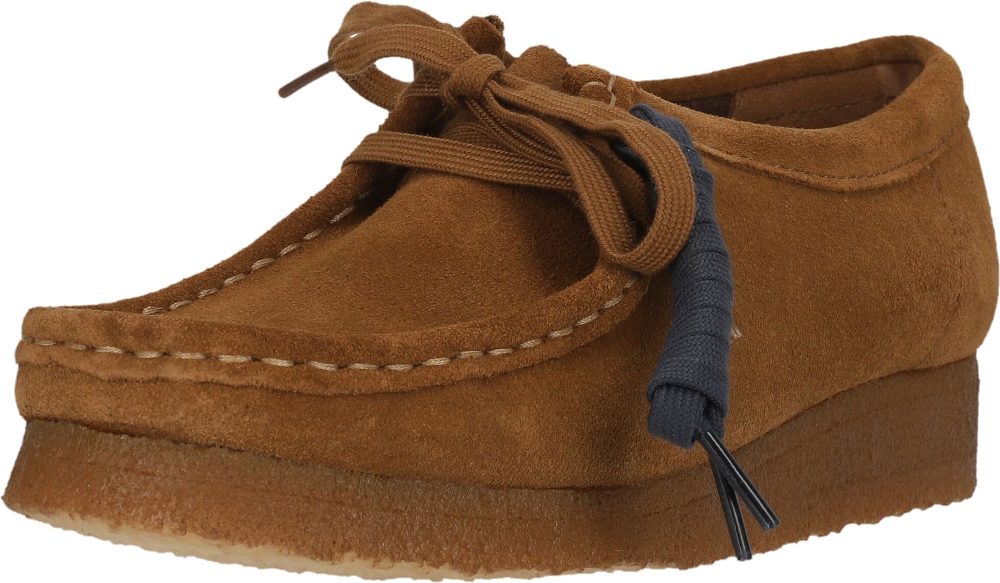Schnürschuh CLARKS "Wallabee Cola Suede", Damen, Gr. 37, Leder, braun, Schuhe Schnürschuh, aus butterweichem Wildleder