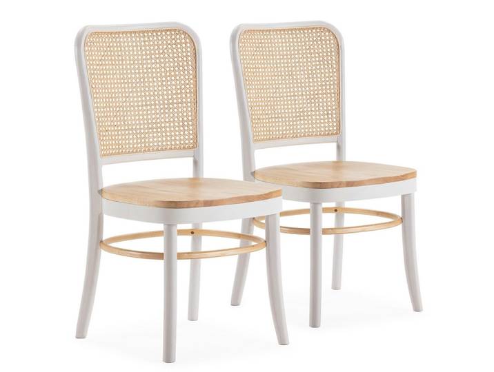 STUHL-SET 2 Vesta weiße/eichen, Massivholz