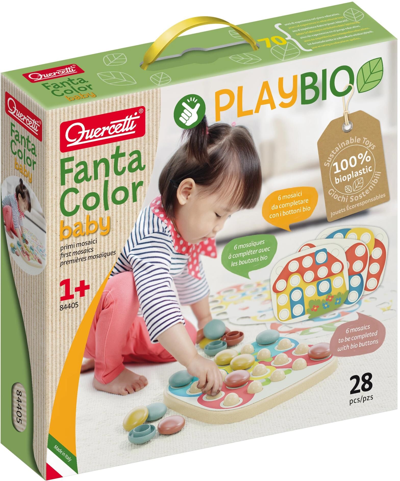 Steckspielzeug QUERCETTI "PlayBio FantaColor 28 Teile", Baby, bunt (mehrfarbig), Kunststoff, Steckspielzeug Steckspielzeug mehrfarbig Einheitsgröße