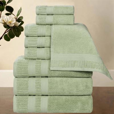 Superior Venice Zero Twist Cotton Medium Weight Absorbent 9 Piece Towel Set
