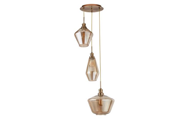 Hängeleuchte Mia, Champagner, Messingfarben, Metall, Glas, 150 cm, Lampen & Leuchten, Innenbeleuchtung, Hängeleuchten, Pendelleuchten