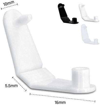 Attache plastique personnalisable blanche à crochet et embout polypropylène (PP) transparent