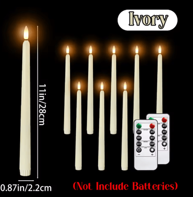Inspire Picks 1272PCS Flameless LED Taper Candles With Remote Flickering Wedding Candles For Parties & Home Decor ivory 48pcs