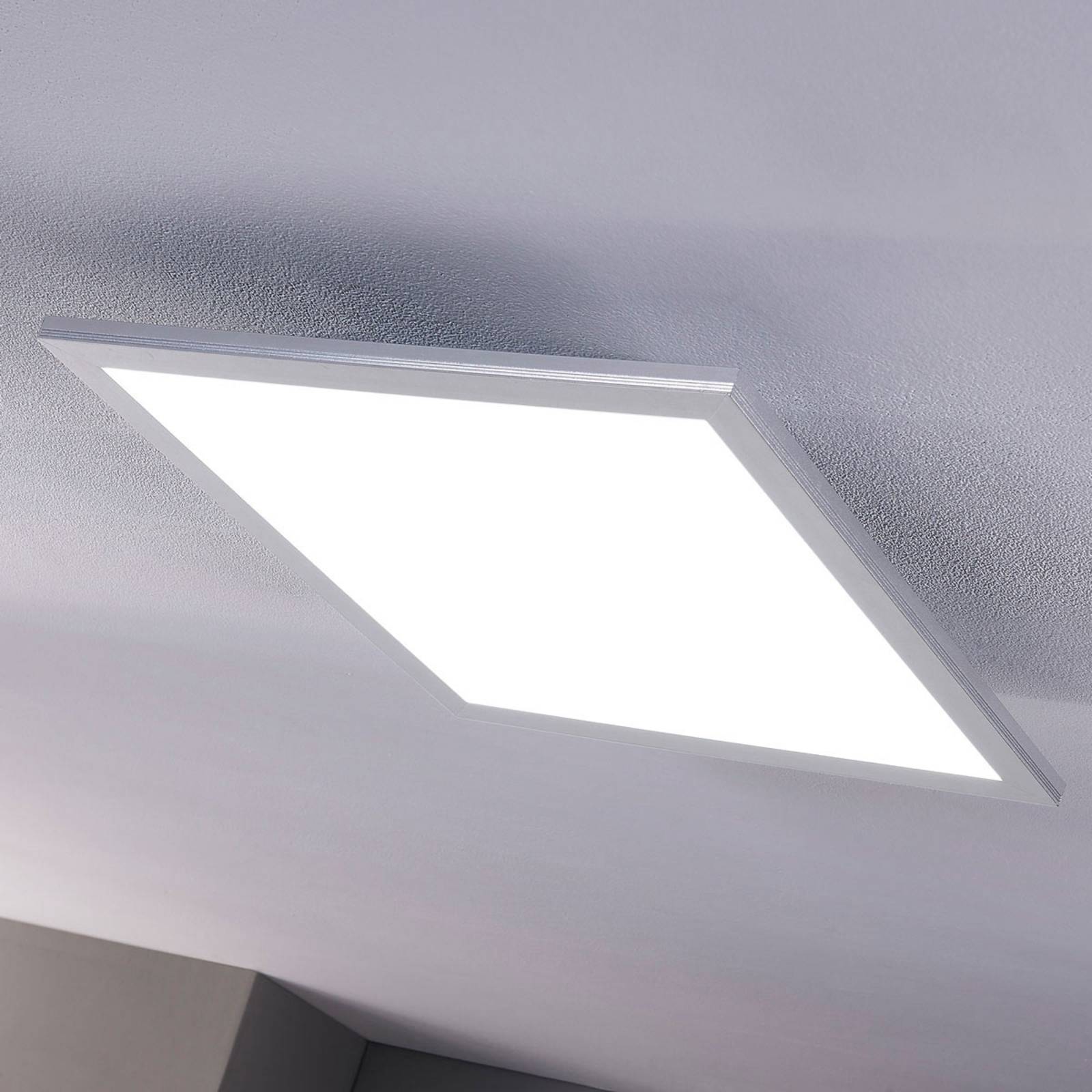 LED Panel Livel Lindby, dimmbar, alu / grau / zink, für Küche, Kunststoff, Modern, LED Panel