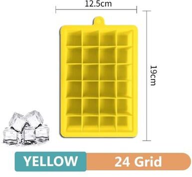Uplift Picks Large Silicone Ice Cube Tray Giant Square Ice Mold For Drinks yellow 24 Grids