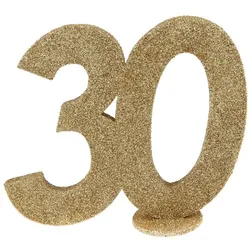 30. Geburtstag gold glitzer Tischdekoration 11x 10 cm Zahl 30