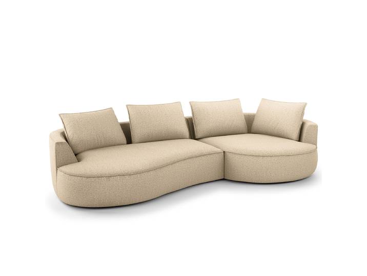 Bigsofa Beige/Taupe Chenille Buladi 322 x 82 x 154cm Ausrichtung rechts Glamour