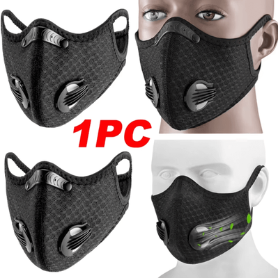 Inspire Curations Reusable PM2.5 Sport Face Mask With Activated Carbon Filter Dustproof Cycling Mask Reusable PM2.5 Sport Face Mask With Activated Carbon Filter Dustproof Cycling Mask