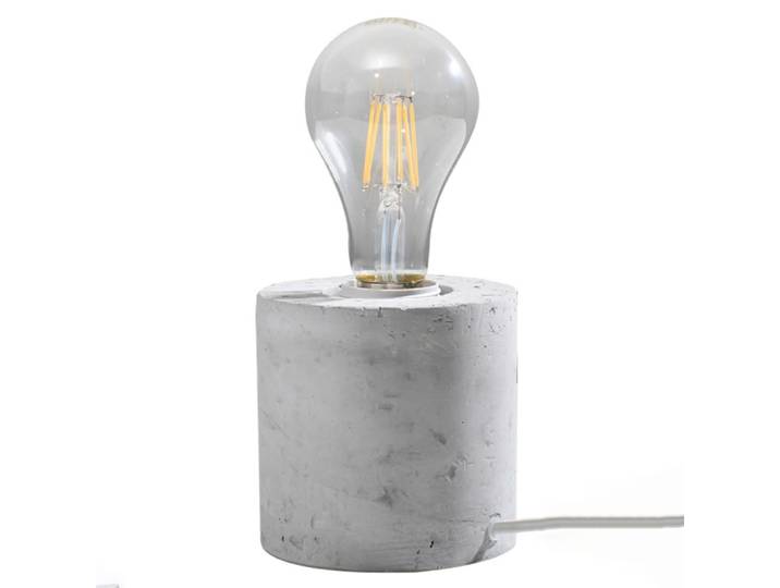 Lampe de table cylindrique en ciment gris