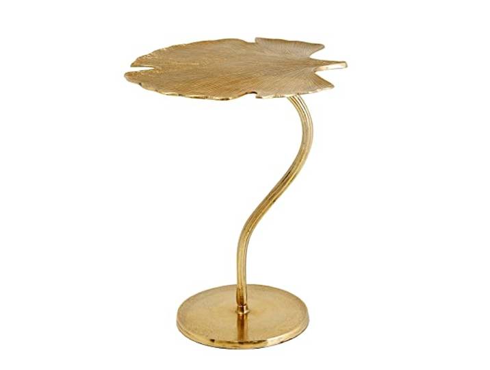 riess-ambiente.de Dekorativer Beistelltisch Ginkgo Leaf 53cm Gold Handmade Metall