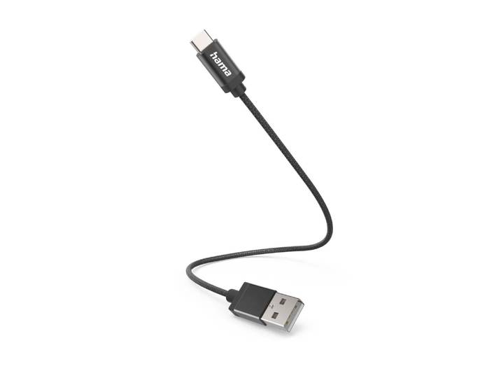Hama Charging Cable USB-A USB-C 0.2 m Nylon Oplader Zwart