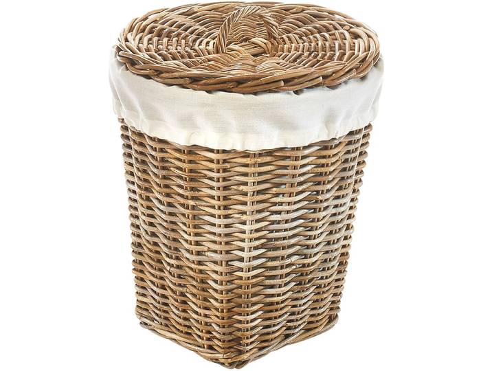 Wäschekorb LOCKER Kubus , braun (braun, beige), B:40cm H:51cm T:40cm Ø:40cm, Wäschesammler, Wäschekorb, Grösse S