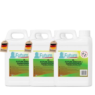 FUTUM 3x2L Ameisenspray / Termitenspray bekämpft Insekten, Eier, Larven, Insektenspray ohne Biozide auf Wasserbasis, Sofortwirkung ohne Flecken