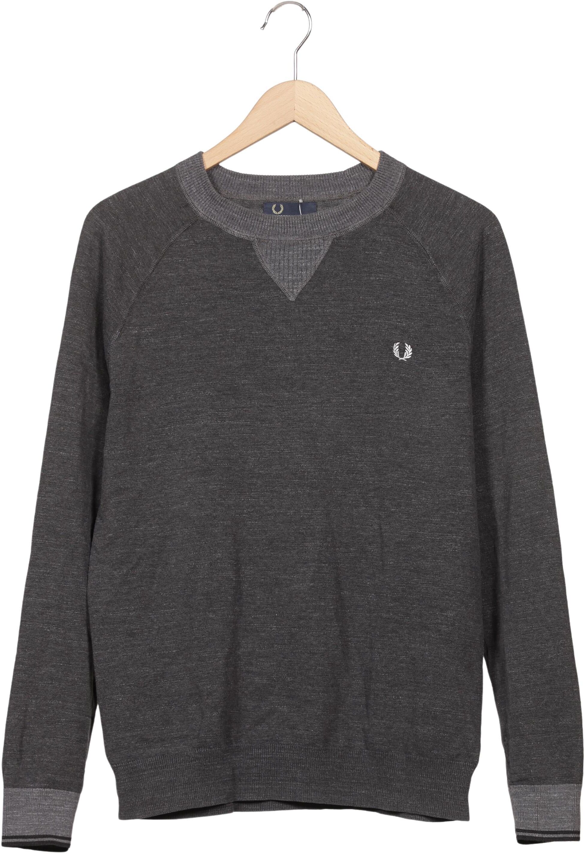 Fred Perry Herren Pullover, Grau, Gr. L, Baumwolle - Second Hand