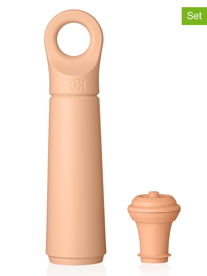 Vacu Vin 2tlg. Weinpumpen-Set ''Loop'' in Apricot - onesize