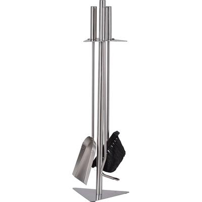 Kamingarnitur FIREFIX, silber, B:18cm H:60cm L:16cm, Edelstahl, Reinigungs-Sets, 4-tlg.
