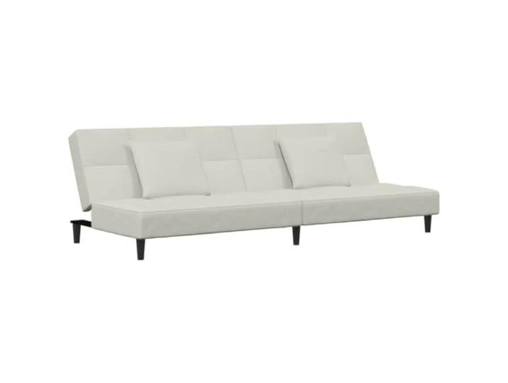 GHVBNMF Schlafsofa 2-Sitzer mit 2 Kissen Klappsofa Samt Creme 200 cm Flexibles 2-in-1 Schlafsofa mit 2 Kissen für Wohnzimmer und Studentenzimmer. Weicher Samtbezug und stabiler Holzrahmen.