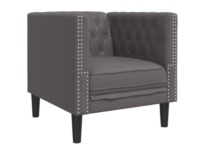 vidaXL Chesterfield-Sessel Grau Kunstleder
