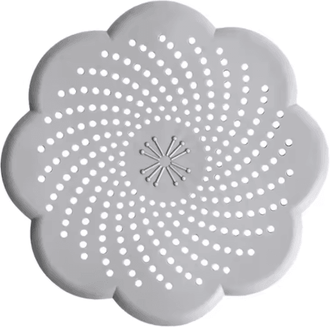 Inspire Essentials Flower Silicone Drain Cover Hair Catcher Sink Strainer grey 1pc