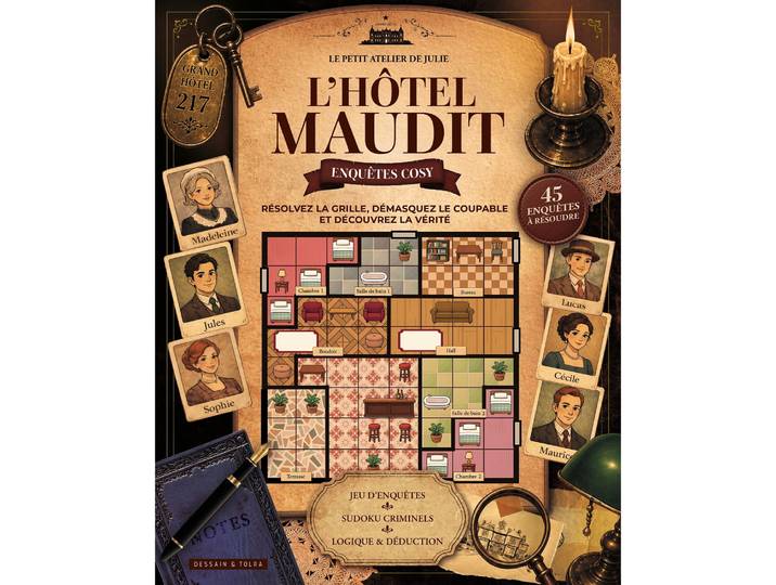 L'hôtel maudit- Jeu d'enquêtes - 45 enquêtes à résoudre - Sudoku criminels (Broché)