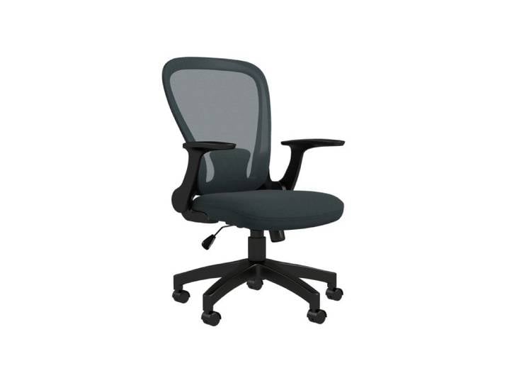 Ergonomic Office Chair Mesh Desk Chair with Flip-up Armrest Lumbar Back Support Swivel Wheels Grey