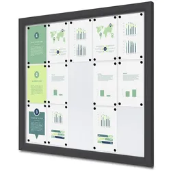 Abschließbarer Schaukasten Outdoor Slim 15 x A4 Anthrazit