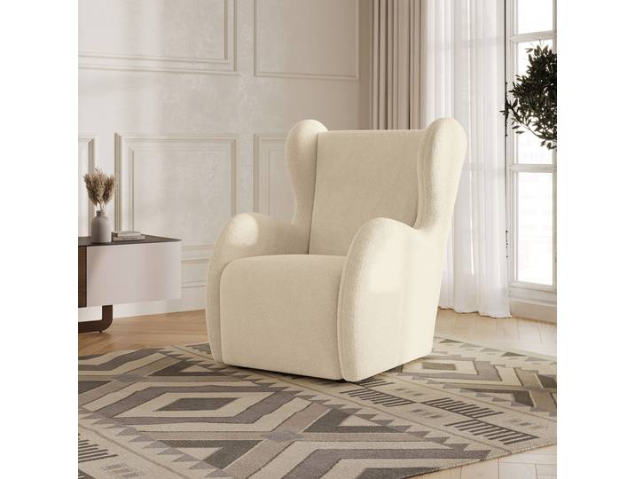 Masseno Polstersessel MASTI Q, Minimalistisch Loungesessel ergonomisch, Creme