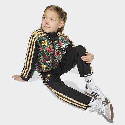 Trainingsanzug ADIDAS ORIGINALS "ADIDAS ORIGINALS X LIBERTY LONDON GEWEBTER", Mädchen, Gr. 116, schwarz, Obermaterial: 100% Polyester, Sportanzüge Trainingsanzug, adidas Originals x Liberty London Collaboration