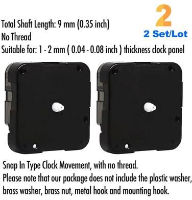 Inspired Finds DIY Quartz Clock Movement Kit Silent Wall Clock Mechanism With Long Shaft 0.35 In Shaft Length