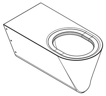 KWC CMPX594 Tiefspül-WC behindertengerecht geeignet zur Wandmontage, Variante:Ohne WC Sitz