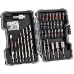 Bosch Professional Zubehör, Bits, 35-teiliges Set mit Bohrern und Schrauberbits, HSS, Extra Hard, PH, PZ, SL, H, T