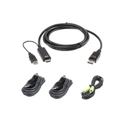 Aten 2L-7D02UHDPX4 HDMI zu DP KVM KabelKit, KVM-Switch Kabel
