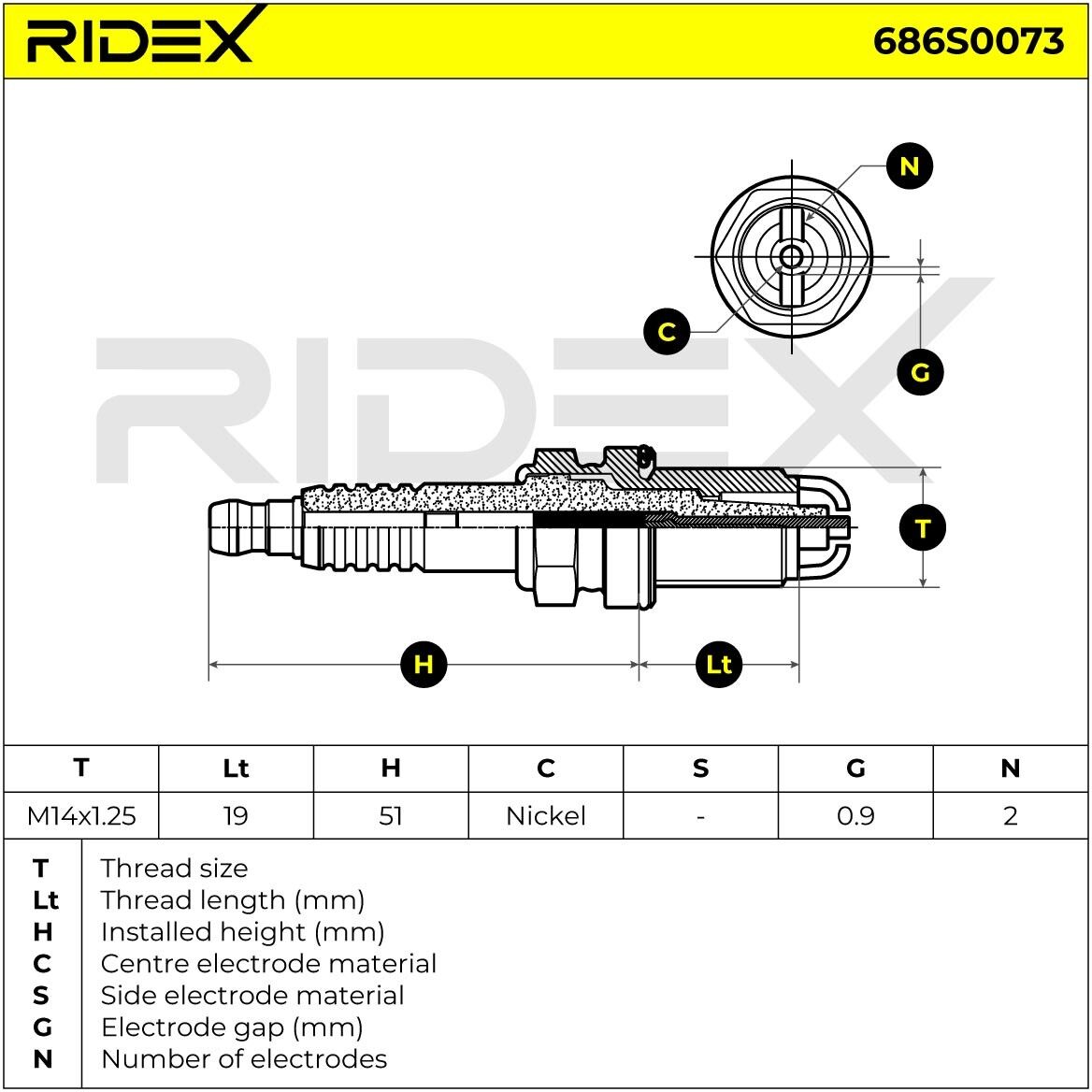 RIDEX 686S0073 Spark plug