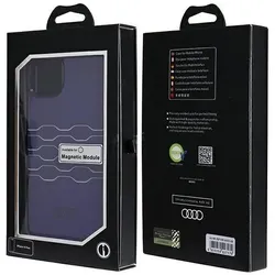 Audi IML MagSafe Case iPhone 15 Plus / 14 Plus 6.7" niebieski/navy blue hardcase AU-IMLMIP15M-A6/D3- (Apple iPhone 15 Plus), Smartphone Hülle, Blau