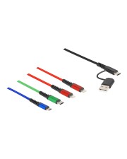 Delock USB Ladekabel 10,20 cm 4" 1 Typ-A+ USB-C zu 2 x Lightning Micro Digital/Daten 0,1 m (87884)