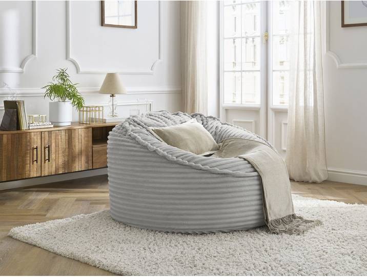 Pouf ultra moelleux SOCRATE gros côtelé doux